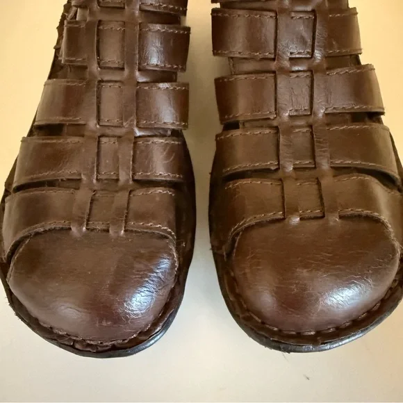 boc Women's Woven Mule Adjustable Strap Size 8 Brown Faux Leather with Buckle - Picture 5 of 13